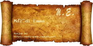 Mádi Emma névjegykártya