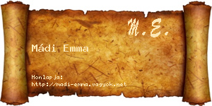 Mádi Emma névjegykártya